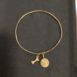 Dog bone gold plated bracelet